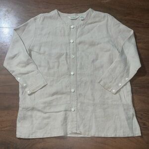 LL Bean 100 linen XL womans petite tunic -